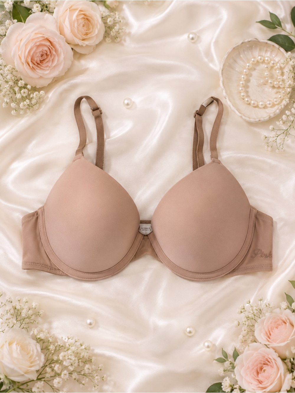NWT PINK Victoria's Secret Wear Everywear Push-Up Bra Praline (Nude) Bra Sz. 36B - Picture 2 of 14
